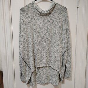 Nic+Zoe Spacedye sweater with a cowl neck and high-low hem